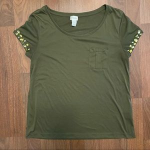 H&M Jeweled Pocket Shirt